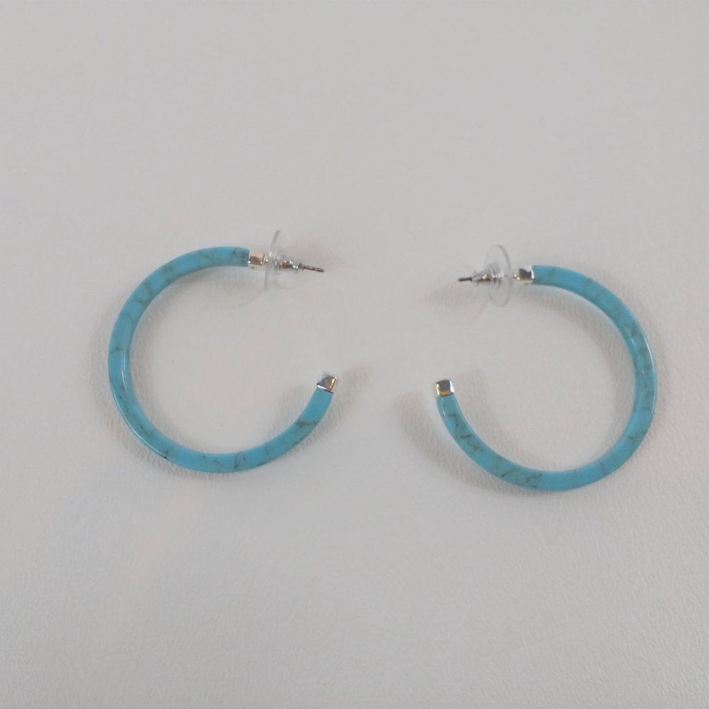 Lauren Ralph Lauren Blue Hoop Earrings_3